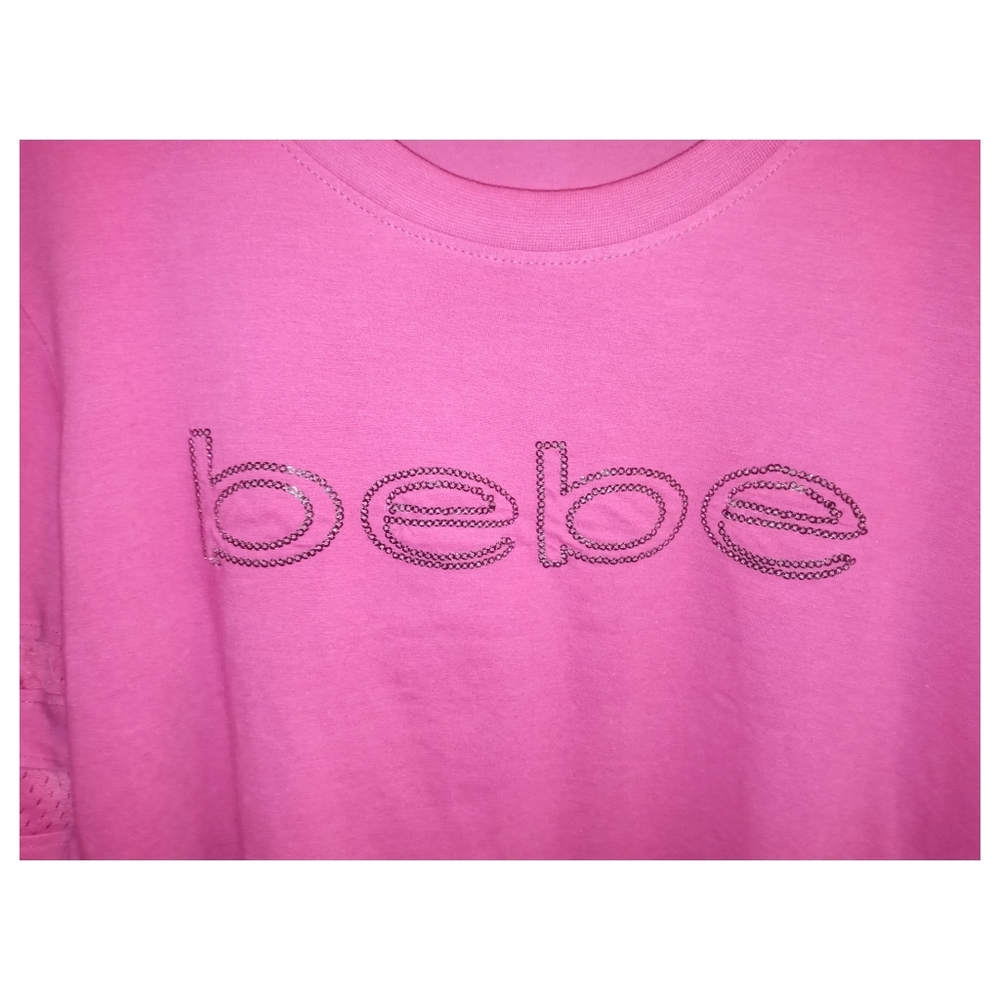 bebe sport Fuschia Sequin Short Sleeve shirt - Picture 4 of 7